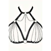 Zincirli Lastik Seksi Göğüs Harness - APFT805