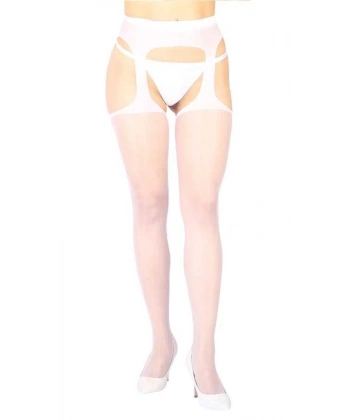 Beyaz Özel Bölgesi Açık Fantazi Külotlu Çorap TM1054