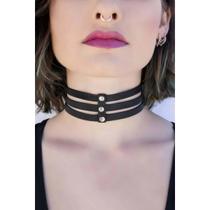 3 Sıralı Şık Deri Tasma - APFT251