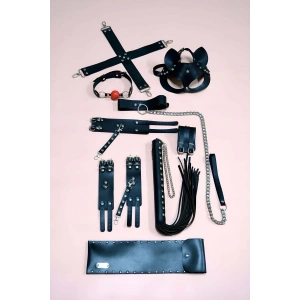 7li Fantezi Kırbaç Set, Kelepçe Takım, Ayak Kelepçesi, Kedi Maskesi - APFT1309