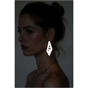 Beyaz Reflektörlü Prizma Küpe, Şık Lazer Kesim Küpe - APBJ011