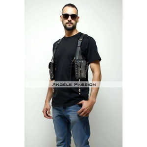 Çantalı Şık Erkek Harness, Holster Bag, Leather Holster Bag - APFTM235