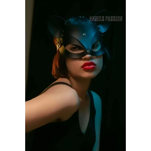 Deri Kedi Maskesi - Deri Maske - Seksi Maske - APFT558