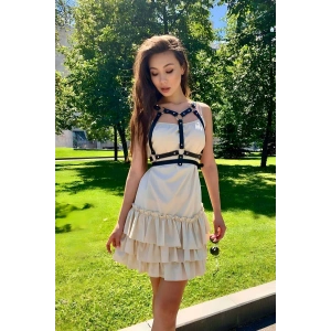 Elbise Üzeri Göğüs Detaylı Omuzdan Askılı İnce Şerit Şık Deri Kemer - APFT646