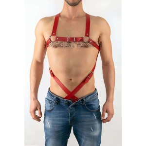 Erkek Fantazi Giyim, Deri Erkek Harness - APFTM4