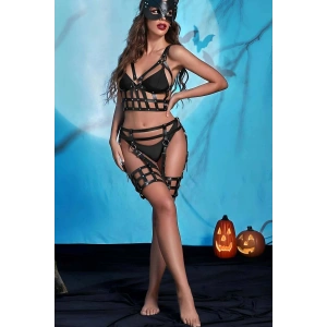 Fantazi Deri Göğüs Ve Jartiyer Harness Takım - APFT846