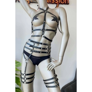 Fantazi Deri İç Giyim Jartiyer Harness - APFT524