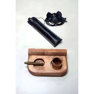 Fantezi Set 3lü - Kırbaç, Maske ve Bardaklık - Küllük - Master Collection - APFT1312-S1-T2