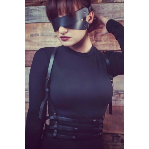 Göz Maskeli Seksi Deri Harness - APFT471