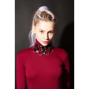 Halka Detaylı Deri Choker Boyun Aksesuar - APFT657-S1