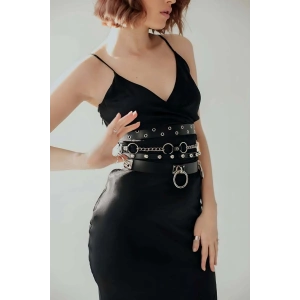 Halka ve Zincir Detaylı Şık Deri Kemer - APFT825