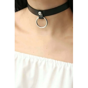 Halkalı Şık Deri Choker Tasma - APFT253