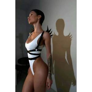 Kanatlı Şık ve Seksi Göğüs Altı Bel Kemeri Harness - APFT1097