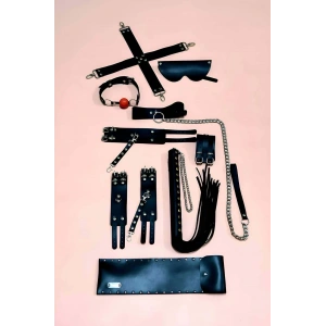 Kırbaç Kelepçe Set, 7li Fantezi Kelepçe Takım, El-Ayak Kelepçesi, Maske, Ağız Topu - APFT1311