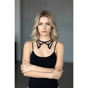 Lazer Kesim Deri Choker, Deri Kolye - APFT1415