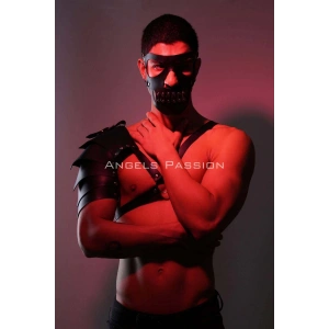 Maske Detaylı Tek Kol Barbar Kostüm Takım, Erkek Deri Cosplay Takım - APFTM197