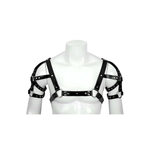 Omuz ve Kol Detaylı Şık Deri Erkek Harness, Erkek Club Giyim - APFTM164