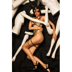 Özel Bölgesi Açık Fantezi Deri İç Giyim - APFT258