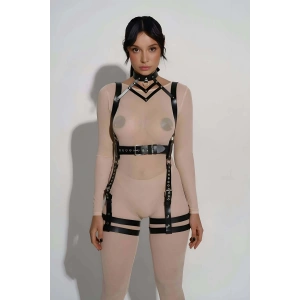 Şık Deri Body Harness, Tasma ve Kemer Detaylı Harness  - APFT1301