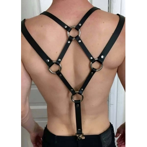 Sırt Detaylı Erkek Deri Fantazi Giyim - APFTM10