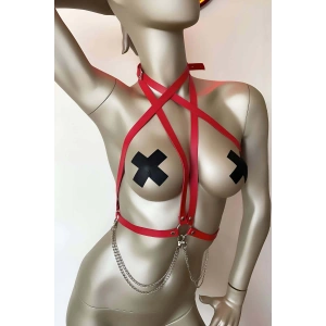 T-shirt Üzeri Deri Aksesuar, Gömlek Üzeri Şık Deri Harness - APFT52