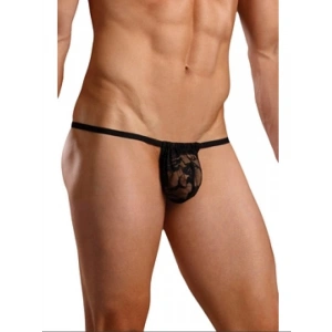 Tegan Fantazi Siyah Dantelli Erkek Iç Çamaşırı String Tanga TG274582