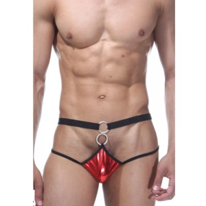 Tegan Fantezi Kırmızı Önü Halkalı Seksi Erkek String-tanga TG274596