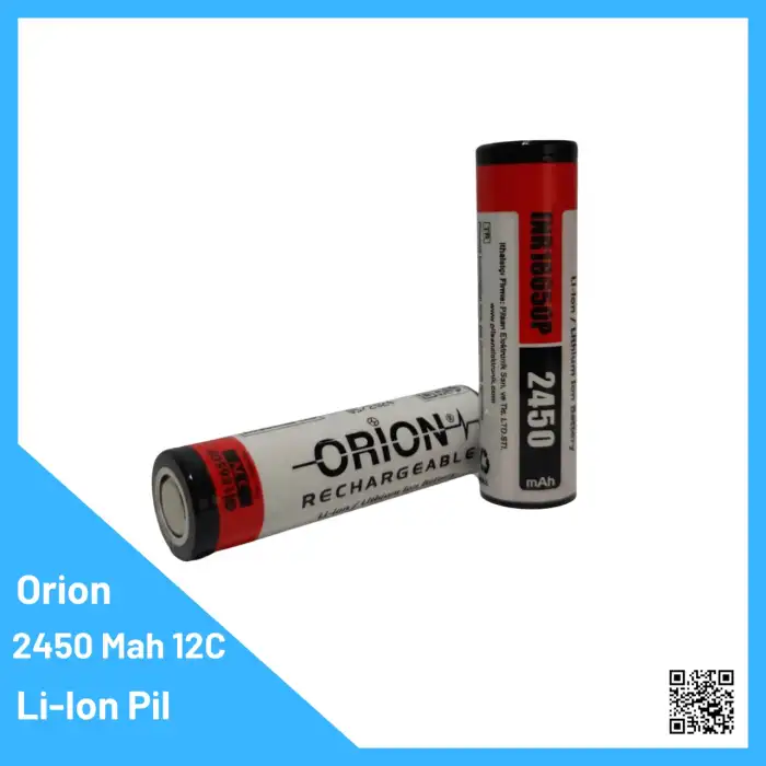Orion 18650 2450mAh 12C Yüksek Deşarjlı Li-Ion Pil