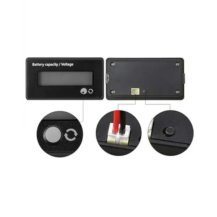 LCD Batarya Kapasite / Voltaj Göstergesi 12-84V Lion / LiFePO4 / Akü için Mavi Led - Tek Renk