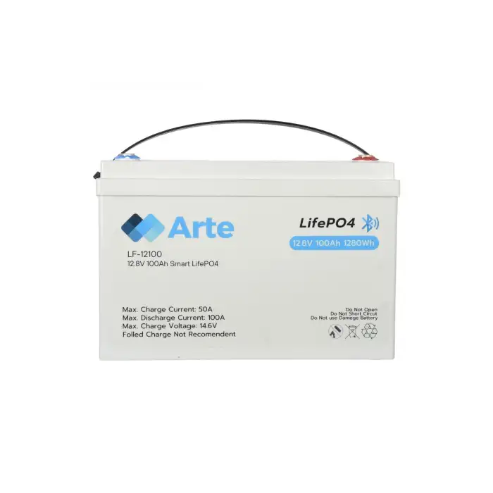 Arte 12.8V 100Ah Smart LiFePO4 Batarya – Bluetooth’lu, Akıllı BMS’li