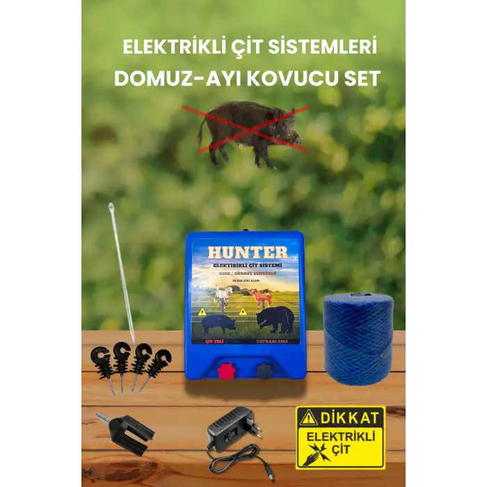 Domuz - Ayı Kovucu Elektrikli Çit Sistemi Adaptörlü 220V