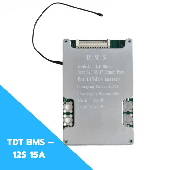 TDT BMS – 12S 15A Balanslı LiFePO4 Batarya Koruma Kartı