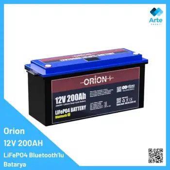 Orion LiFePO4 12V 200Ah Lityum Batarya - Bluetoothlu