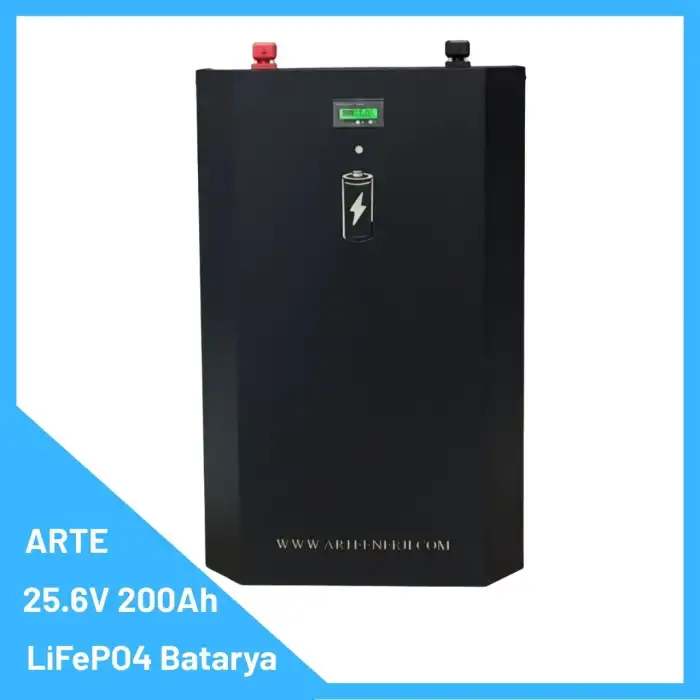 Arte 25.6V 200Ah LiFePO4 Batarya - Akıllı BMS | Ev, Marin ve Karavan Uyumlu