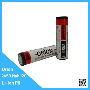 Orion 18650 2450mAh 12C Yüksek Deşarjlı Li-Ion Pil