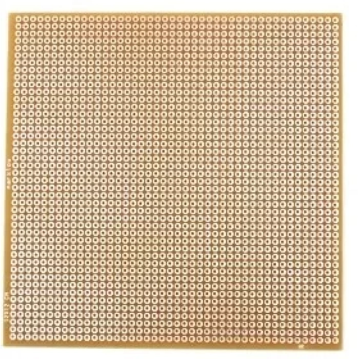 120x120mm Delikli Bakır Plaket Tek Taraflı Devre Kartı 12x12