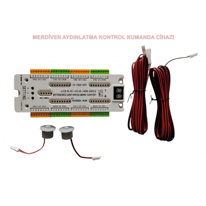 12v/24v DC 32 Basamaklı Merdiven Kontrol Kumanda Cihazı Ünitesi Toplam 500w Güç  2 Sensörlü Hareket e Duyarlı