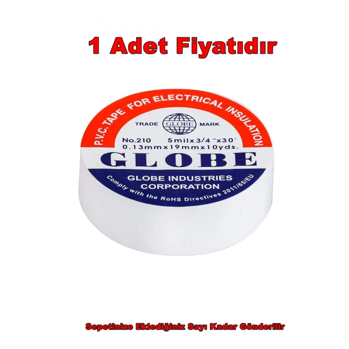 GLOBE 18MM İzole Bant BEYAZ Elektrik Bandı