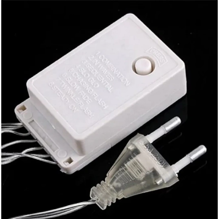 220v Süsleme Ledi RGB 10mt Dış Mekan 100lü Boncuk İp Süsleme Ledi IP65 Şeffaf