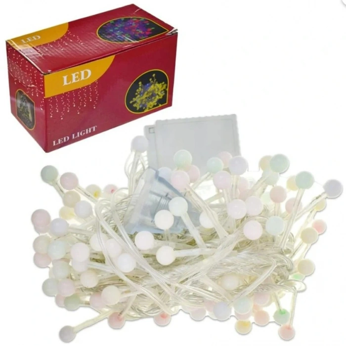 220v Süsleme Ledi RGB 5mt Dış Mekan Sarmaşık Efekt ve Modlu 250li Boncuk Misket Süsleme Ledi IP65 Eklenebilir