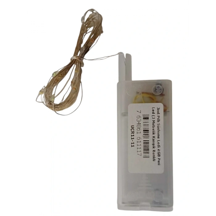 3mt Pilli Süsleme Ledi RGB Peri Led (3 Metrelik Karışık Renkli Piller Hariç)