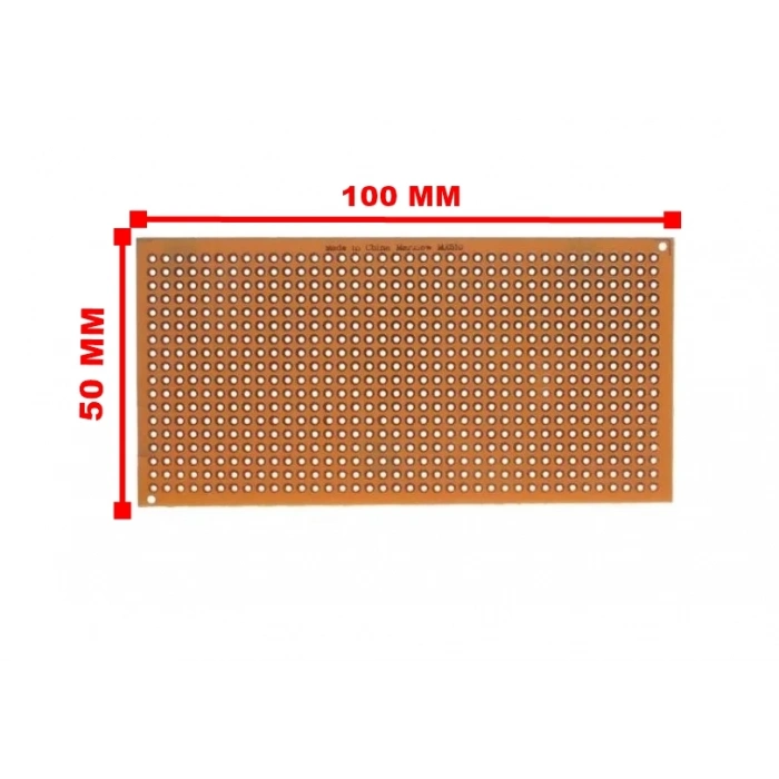 50x100mm Delikli Bakır Plaket Tek Taraflı Devre Kartı 5x10 Cm