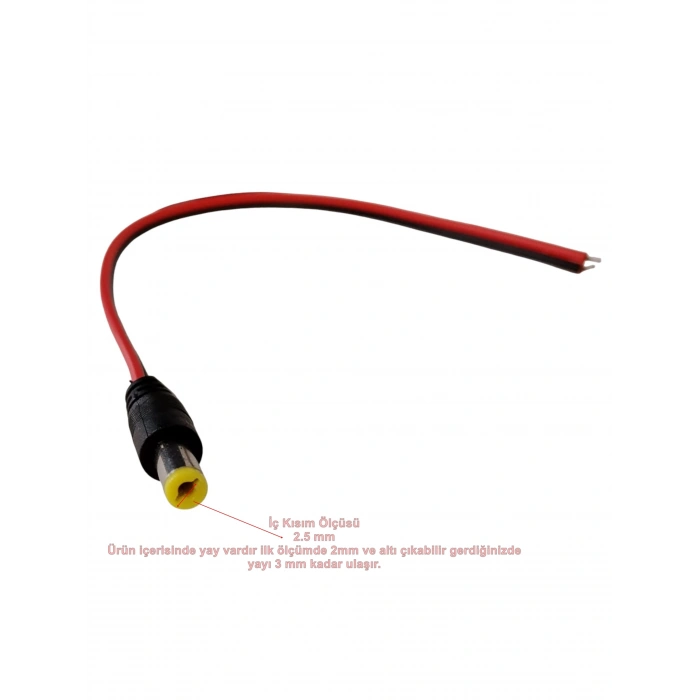 KAMERA Power Güç Kablosu 5.5x2.5mm 20Cm Kablolu