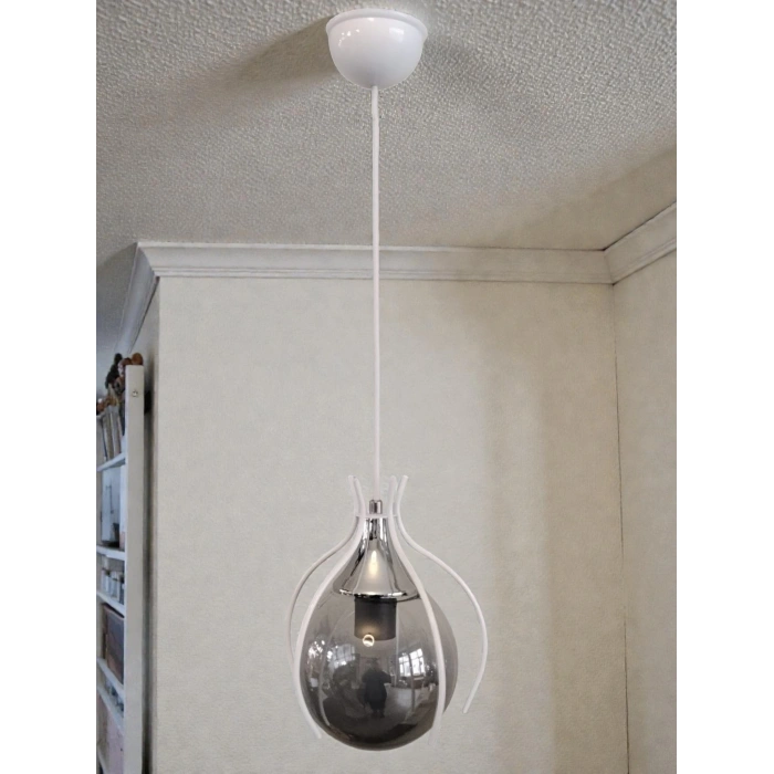 DMR Örümcek Tekli BEYAZ Top Avize E-27 Duylu