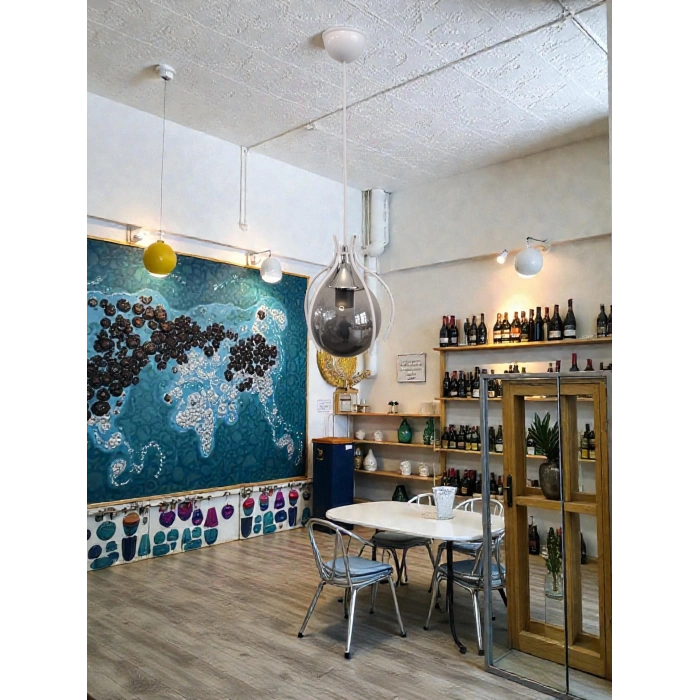 DMR Örümcek Tekli BEYAZ Top Avize E-27 Duylu