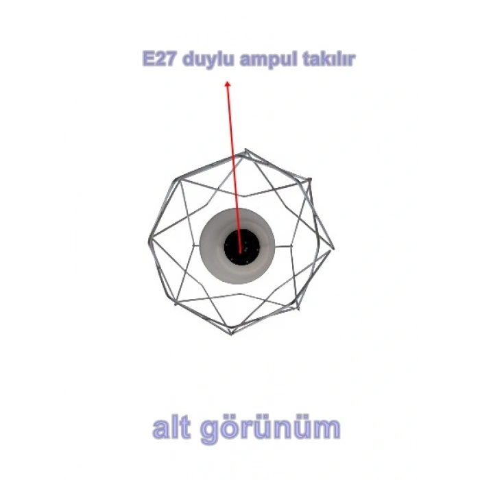DMR Telli Baklava Camlı Tekli Avize E-27 BEYAZ