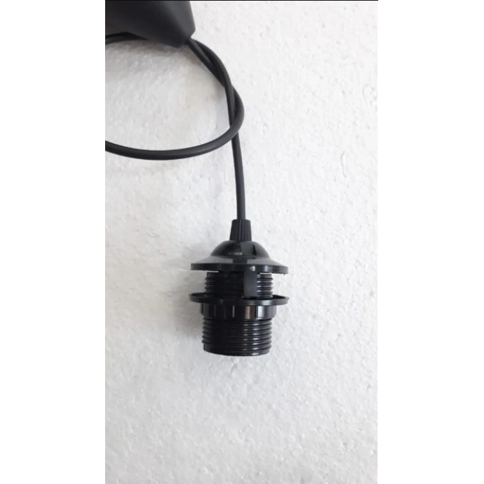 SİYAH Plastik Hazır Takım Tekli Tesisat E-27 Duylu Kablo