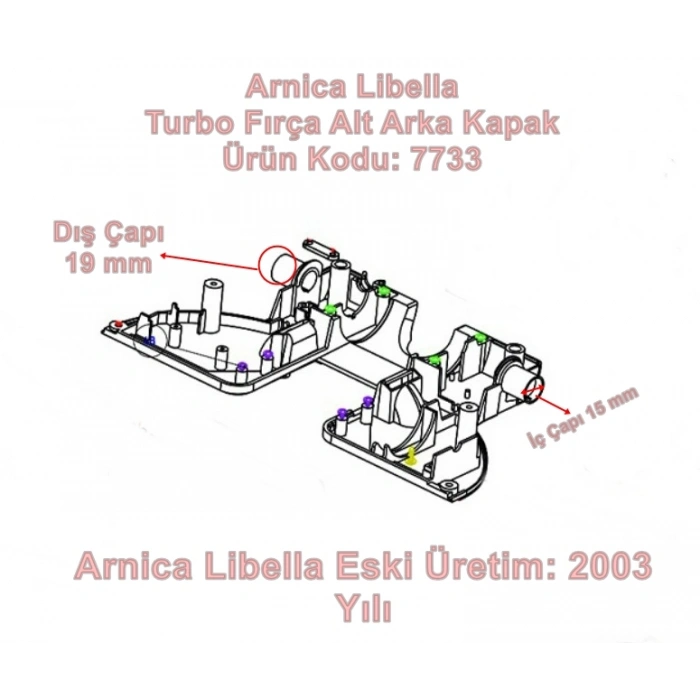 ARNİCA Libella Fırçalı Turbo Başlık Alt Ara Kapak (Eski Model EP TF Orjinal Yedek Parça)