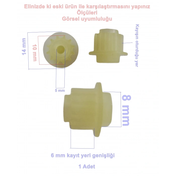 ARNİCA Libella Fırçalı Turbo Başlık Motor Kayış Dişlisi Plastik (Eski Model EP TF Orjinal Yedek Parça)