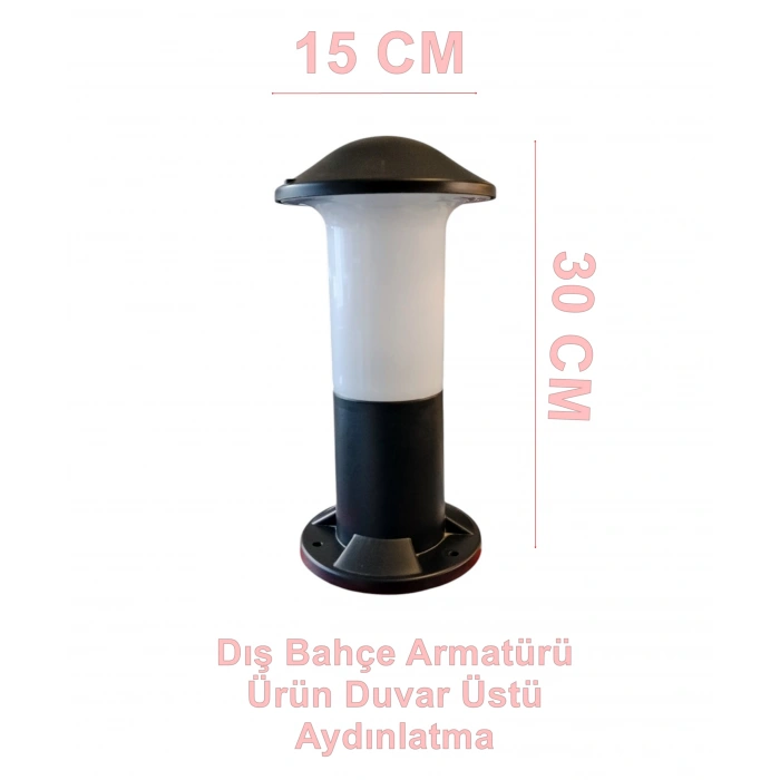 ZERPA Mantar Set Üstü Aplik BEYAZ Bahçe Armatür ABS Plastik E-27 Duylu IP45